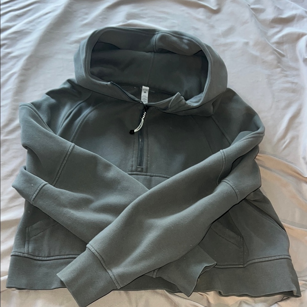 Lululemon Athletica Gray Sweater with Hood and Quarter-Zip